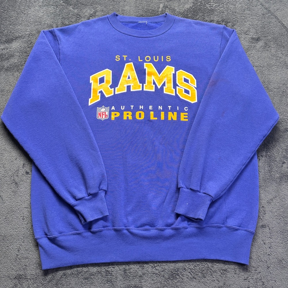 Vintage St. Louis Rams Champion Sweatshirt Mens XL Blue NFL Authentic Pro Line
